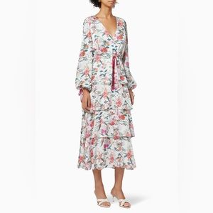 NEW Ted Baker Metropolis Print Long Sleeve Midi Dress - Size 5 US 12 #D5051